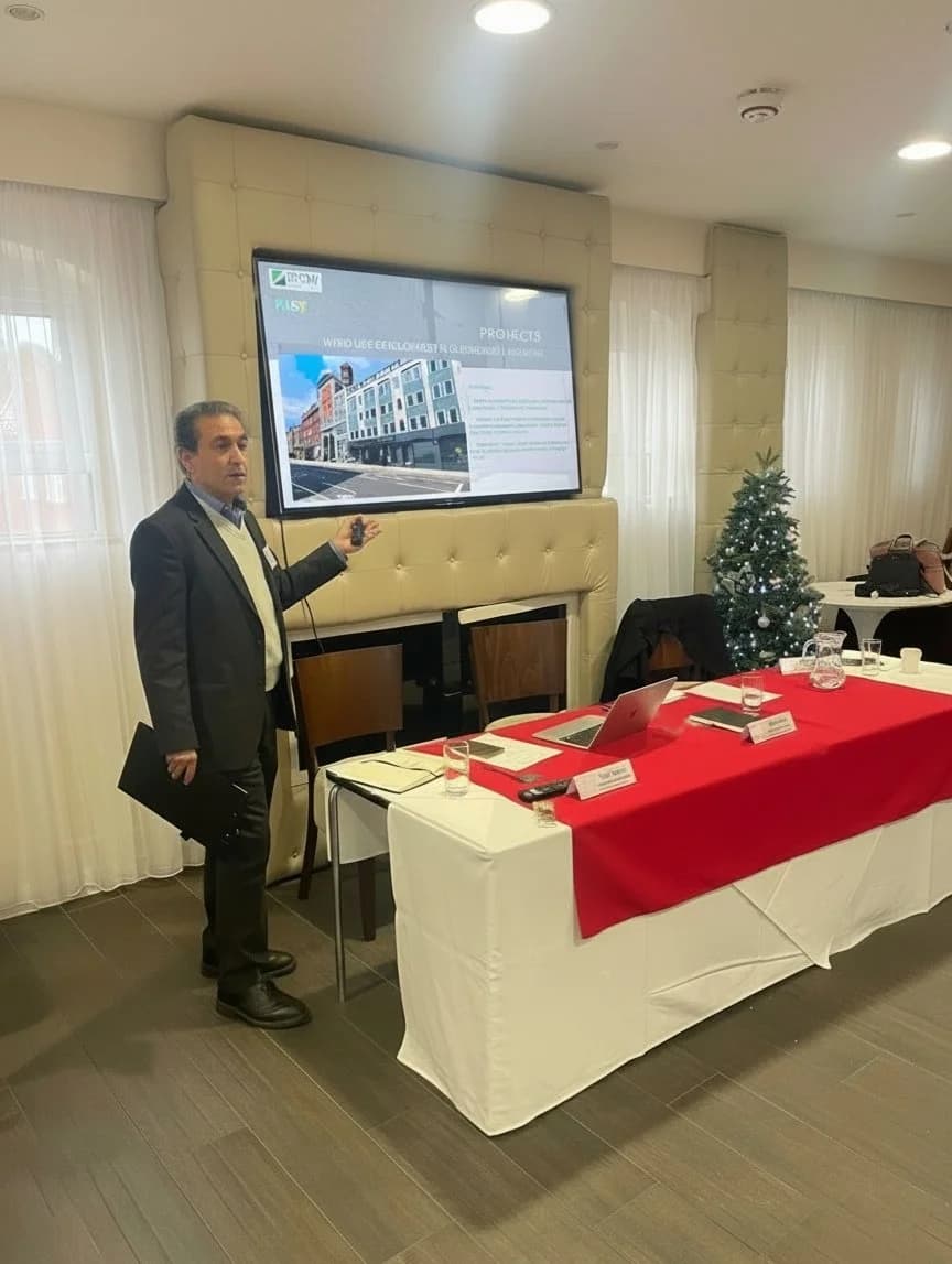 Emanuele Falsanisi presenting at architectural conference